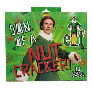 Elf Movie Sock Advent Gift Box Buddy Son of a Nut Cracker Adult 6-12 Novelty NEW